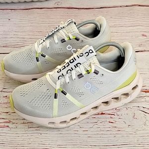 ON RUNNING Cloudsurfer  White and Lime Green Size 7 Running Shoes